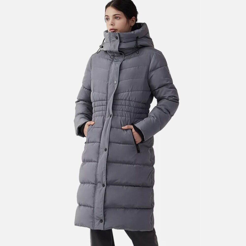IKAZZ Winter Coats Thickened Warm Insulated Vegan Down Long Parka Jacket size XS